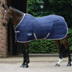 Weatherbeeta ComFiTec 210D Channel Quilt 110g Light-Medium Standard Stable Rug Navy -Equestrian Equipment Store go 479485 z